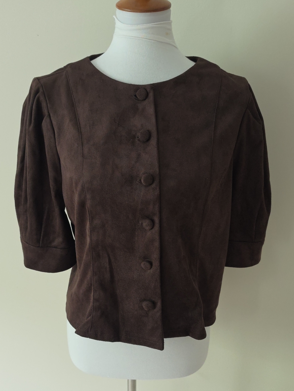 Rachel Zoe Brown Suede Button-Front Women's Jacket